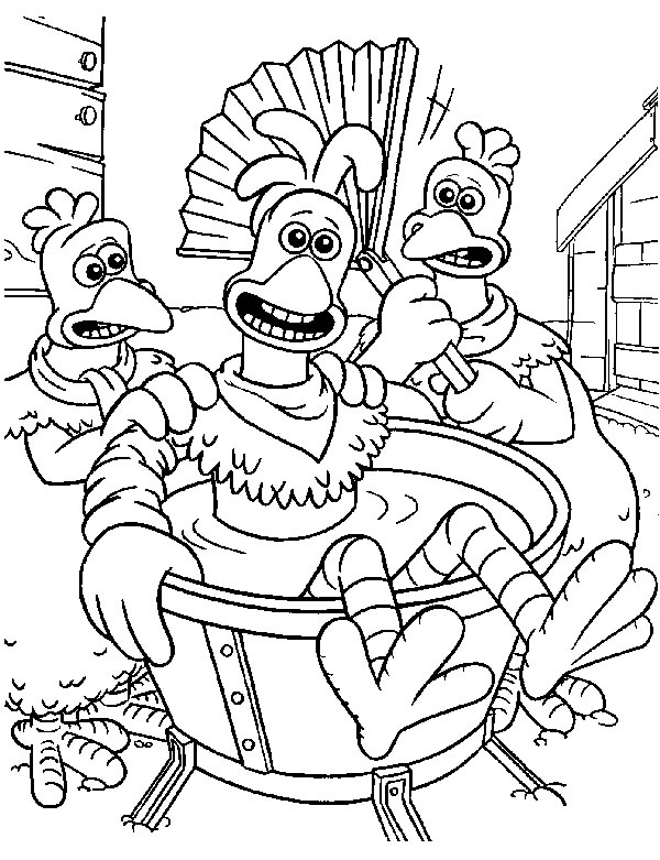Plansa de colorat cu Chicken run 10 2